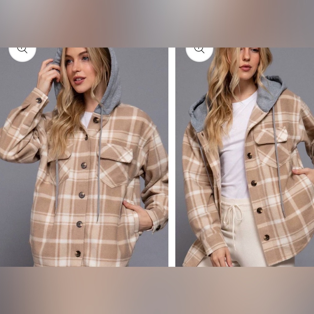 Plaid Hooded Women's Jacket